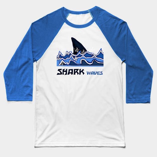 SHARK WAVES DESIGN Baseball T-Shirt by sell stuff cheap